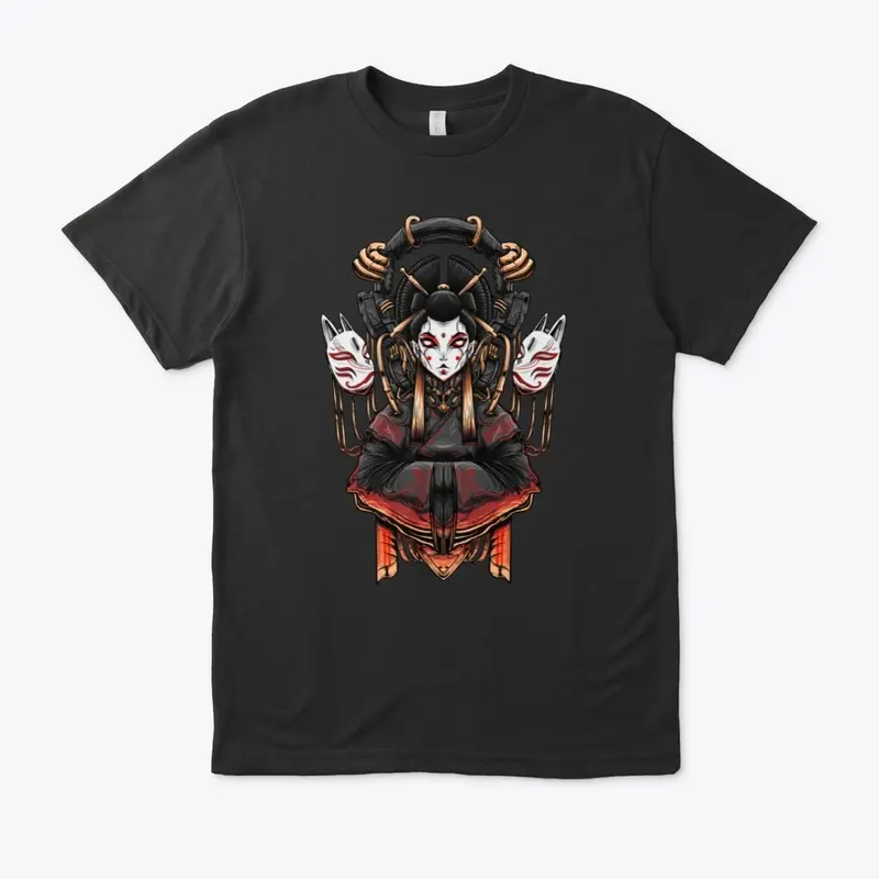 Oiran Kitsune Mask T-shirt