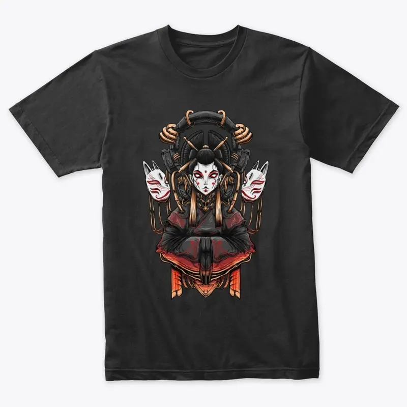 Oiran Kitsune Mask T-shirt