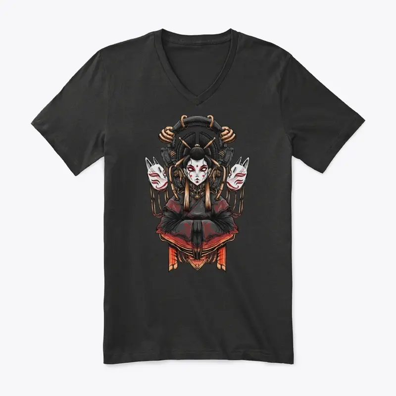 Oiran Kitsune Mask T-shirt